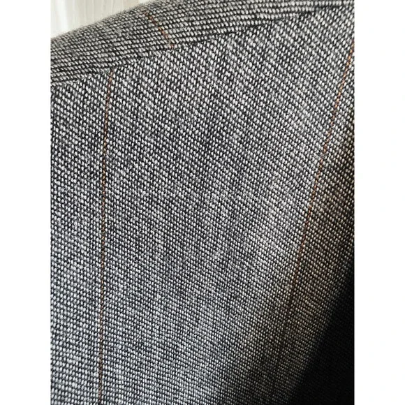 LIDO Mens 42 Double Breasted Wool Blazer Made in Italy Charcoal Pinstripe
